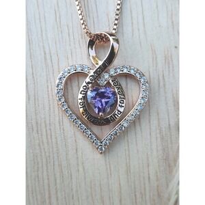 Redbee Necklace Woman Purple Heart I Love You